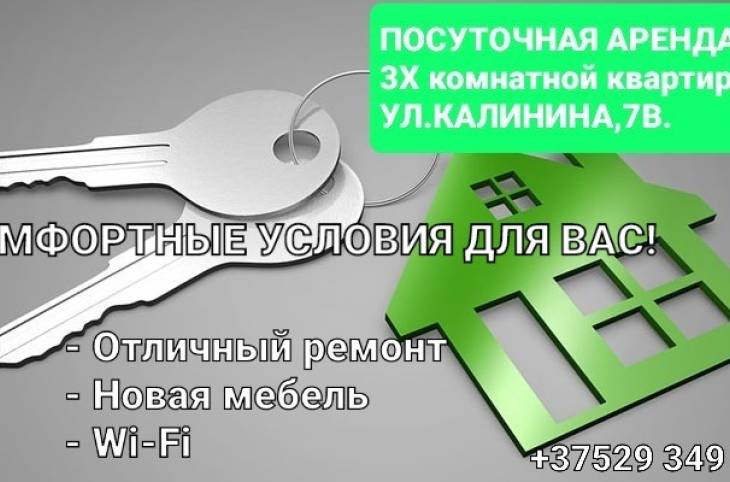 3-Комнатная квартира на сутки в  Светлогорске,  Калинина ул., 7В    изображение 1 - kvartirka.by