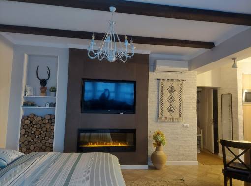 Роскошная ЭКО-студия в Минске с КАМИНОМ!   - kvartirka.by